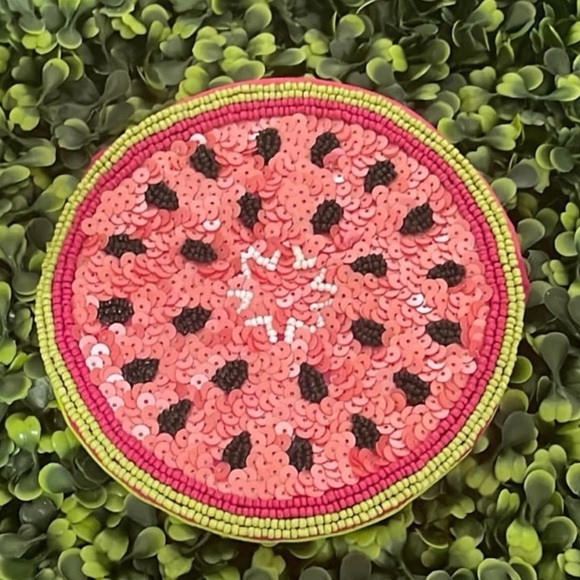Accessories - Watermelon Sequin Pouch Coin Case NEW